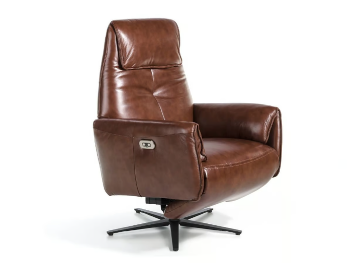 5056 - Recliner leather armchair with motorised functions with 5-spoke base _ Angel Cerdá